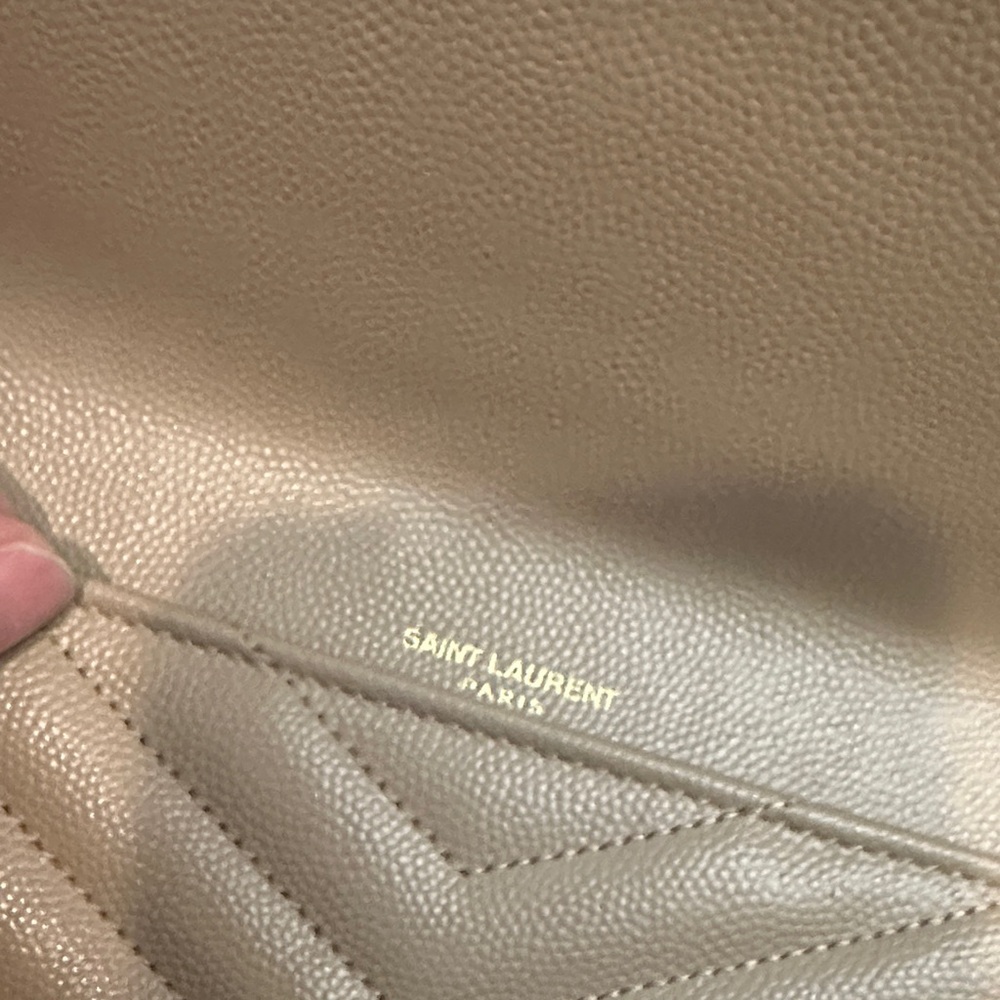 Yves Saint Laurent Taupe Quilted Leather Wristlet - Picture 4 of 6